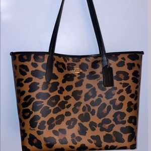 Coach Leopard Print City Tote Bag